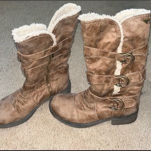 Roxy Women Lace-up Boots Size 7 Brown